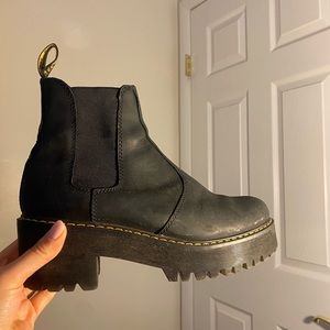 Dr. Martens Leather Platform Chelsea Boots.